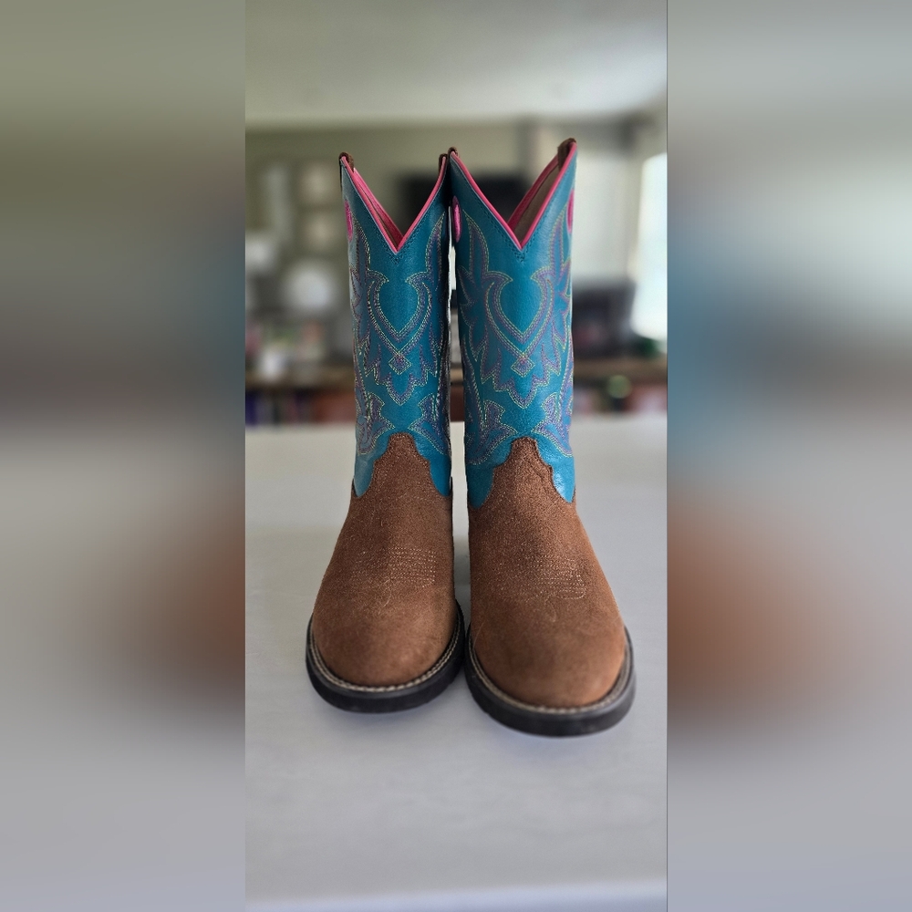 Ariat Brown and Blue Heeled Boots